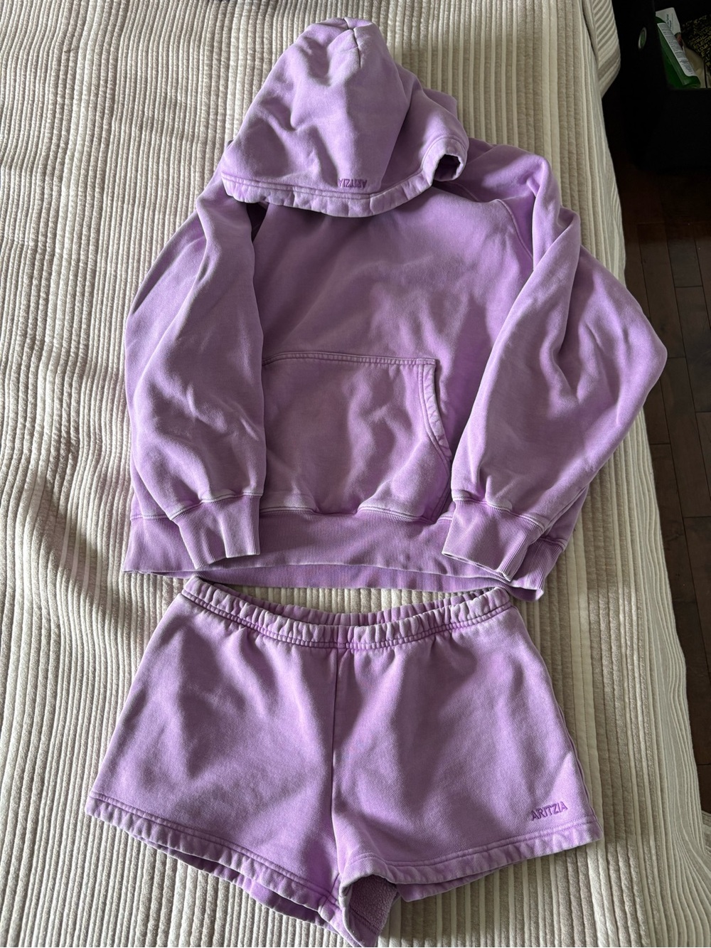 Aritzia sweat set sun faded ice pop purple size mm